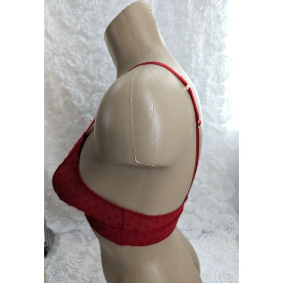 Honeydew Intimates flocked hearts feminine bralette NWOT RED - Picture 4 of 5